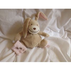 Doudou Lapin Beige Rose By Obaibi