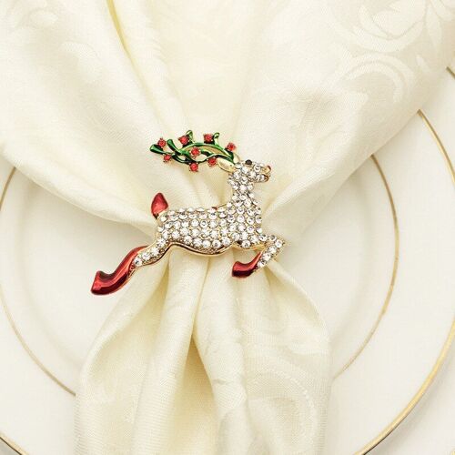 Anneau De Serviette De Noël En Métal Coloré, 6 Pièces, Fournitures De Table D'hôtel Pour Banquet De Mariage