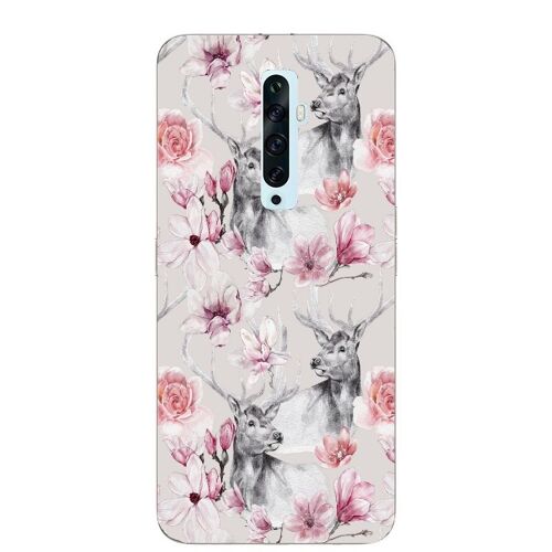 Coque Oppo Reno 2 renne fleur rose
