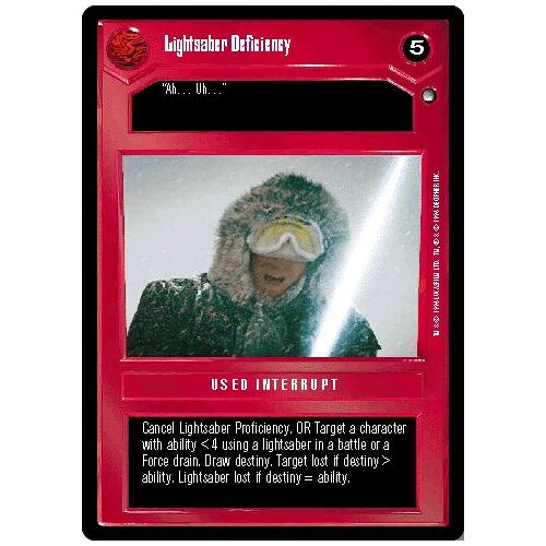 Lightsaber Deficiency - Hoth - Star Wars Ccg