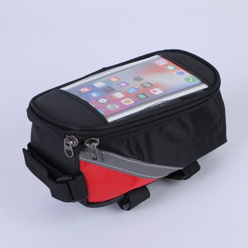 Rouge Noir - Sacoche De Vélo Pour Téléphone Portable, Étui Avant Pour Cyclisme Vtt, Accessoires, Tube De Tête, Guidon, Housse Étanche