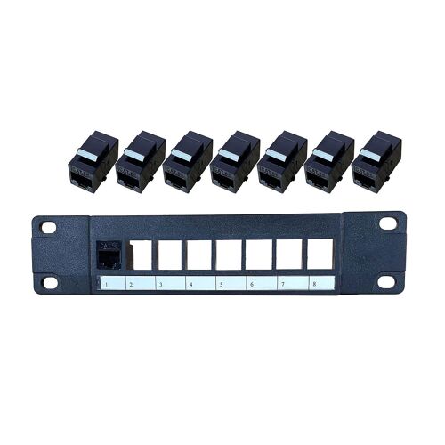 Rackmount or Wall Mount 8 Port Network Patch Panel (CAT5e RJ45 Patch Panel)