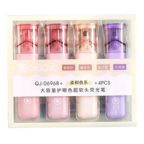 Kawaii Pocket Highlighters Chisel Tip For Student Studying Reading Drawing 4pcs