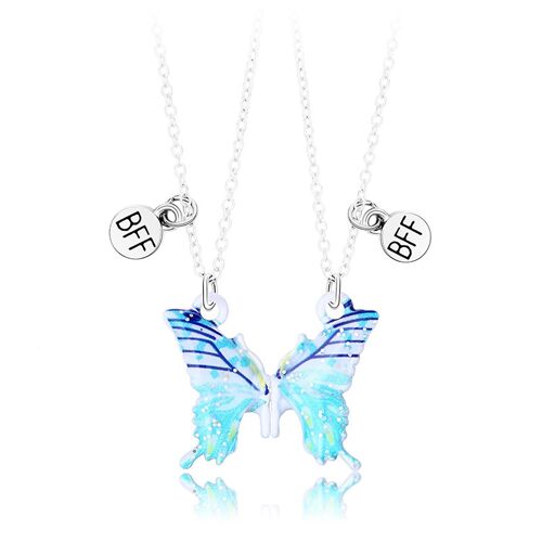 2x Bonne Chance Pour Papillon Pendentif Collier Cadeau De Noël Bijoux Personnalisés