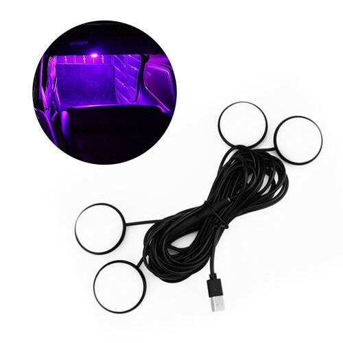 Usb Car Atmosphere Lamp Interior Dash Floor Foot Ambient Night Light 4 In 1 Led