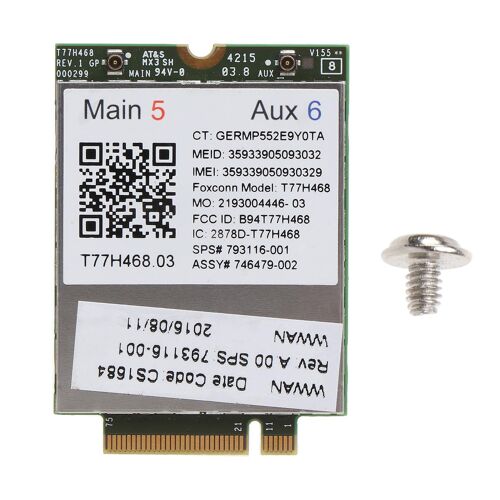 T77H468 4G Module, Replacement 4G LTE WWAN NGFF Card Module Wireless 793116-001