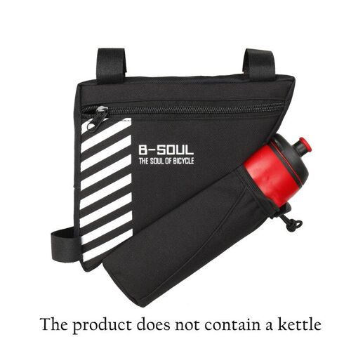 Le Noir - Sacs De Cadre Avant De Cyclisme Vtt, Sac De Bouteille D'eau Sur Le Tube Avant De Vélo Étanche, Sac Triangulaire De Vélo De Montagne De Camping B-Soul