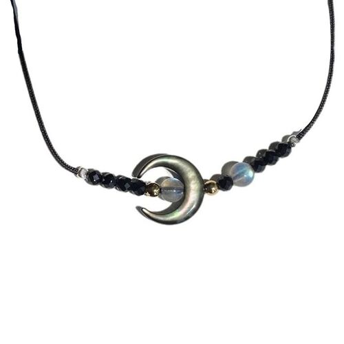 Fashion Moon Charm Necklace Braided Cord Collar Chain Elegant Clavicle Chains