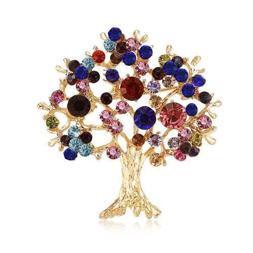 Delicate Alloy For Rhinestone Unisex Colorful Tree Brooch Bag Jewelry Novelty De
