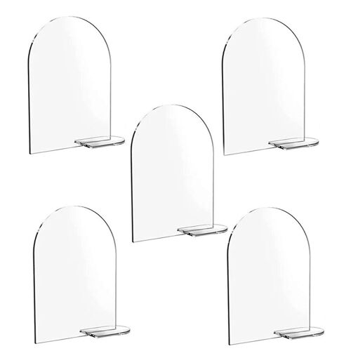 5pieces Clear Arch Table Numbers Blank Acrylic Sign With Stand Guest Name Tag