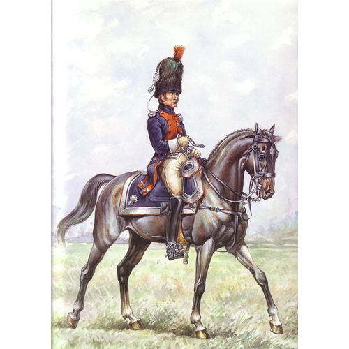 Plan Cartonnée Représentant Un Officier Des Carabiniers 1806