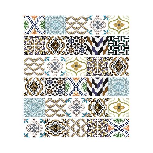 Divers Flower Tile Floor Stair Sticker Pvc Salle de bain Cuisine Décoration Imperméable à l'eau Mural Décalcomanies Art Papier peint 6pcs