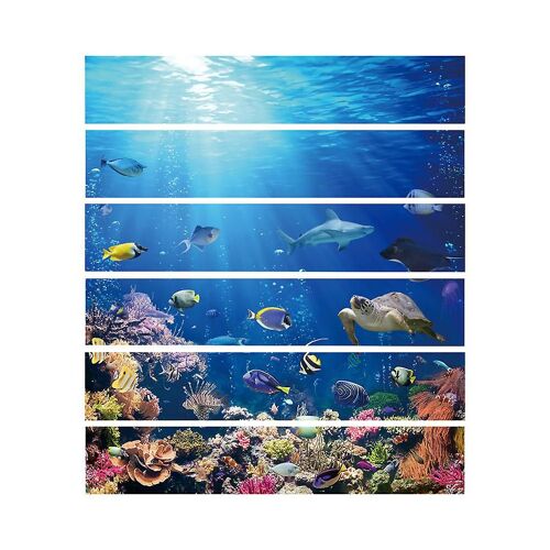Sea Fish Carrelage Plancher Escalier Autocollant Salle de bain Cuisine Décoration Imperméable à l'eau Mural Décalcomanies Art Papier peint 6pcs