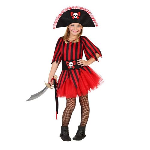 Déguisement De Pirate Rouge Fille Taille 10/12 Ans