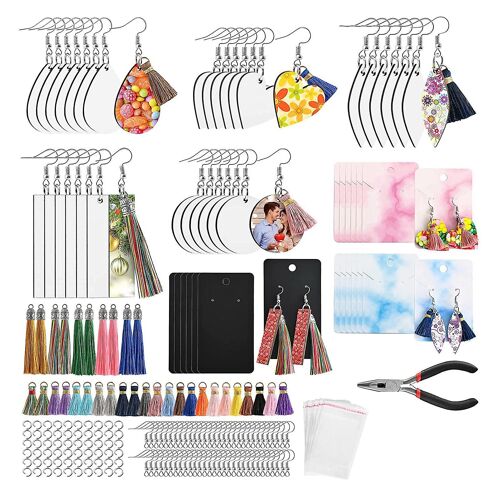 Blank Heat Transfer Earrings Dye Sublimation Earrings With Ear Hooks Pliers