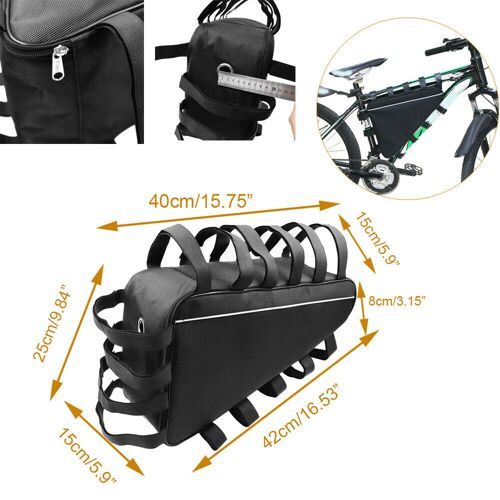 42x40x8x25x15x8cm - Sacoche Triangulaire Pour Vélo Tout Terrain, Grande Capacité, Étui Pour Cadre Tubulaire, Rangement De Batterie, Vtt, Plusieurs Tailles, Trousse À Outils, Pièces De Bicyclette