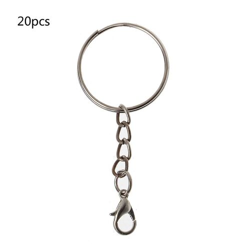 20pcs Mousqueton Fermoir Crochets Et Pour Porte-Clés Avec Chaîne Pour Le Matériel De Porte-Clés