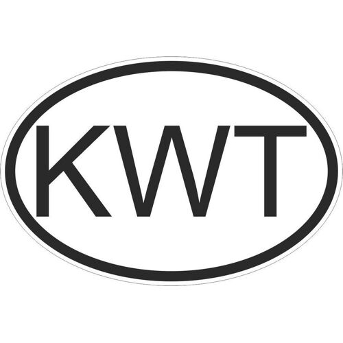 Autocollant Sticker Drapeau Oval Code Pays Voiture Moto Koweit Koweitien Kwt