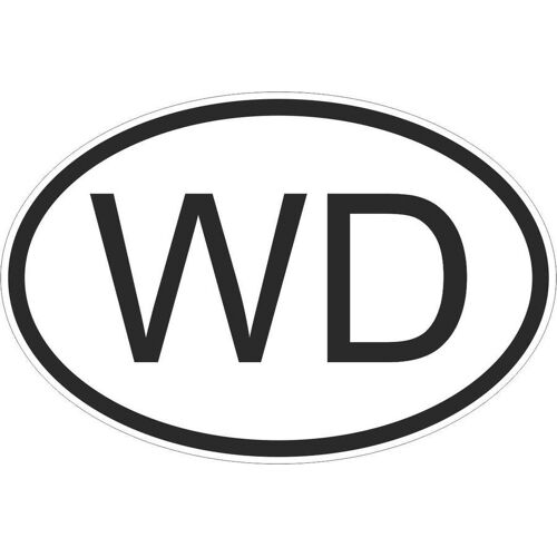 Autocollant Sticker Drapeau Oval Code Pays Voiture Moto Dominique Dominiquais Wd