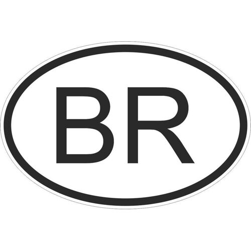 Autocollant Sticker Drapeau Oval Code Pays Voiture Moto Bresil Bresilien Br
