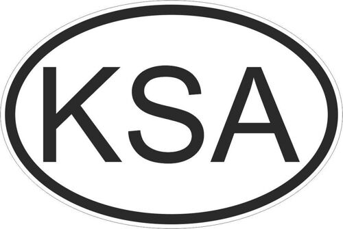 Autocollant Sticker Drapeau Oval Code Pays Voiture Arabie Saoudite Saoudien Ksa
