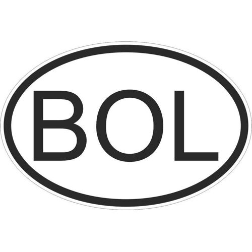 Autocollant Sticker Drapeau Oval Code Pays Voiture Moto Bolivie Bolivien Bol