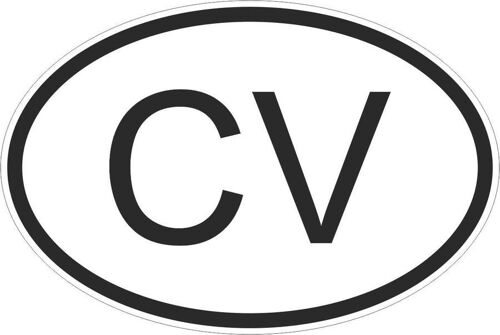 Autocollant Sticker Drapeau Oval Code Pays Voiture Moto Cap Vert Capverdien Cv