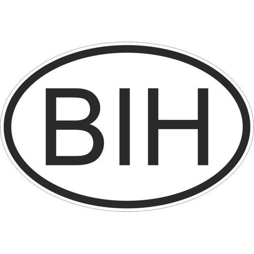 Autocollant Sticker Drapeau Oval Code Pays Voiture Moto Bosnie Bosniaque Bih