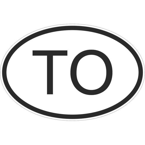 Autocollant Sticker Drapeau Oval Code Pays Voiture Moto Tonga Tongien To
