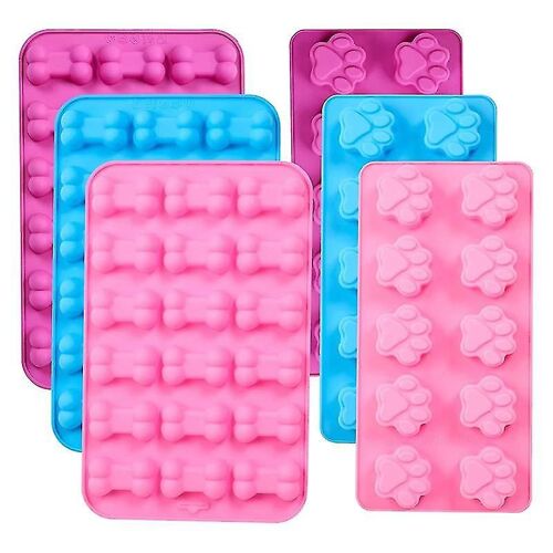 Silicone Molds Paw And Bone Molds (6 Pcs) For Baking, , , Jelly, ,-Molds