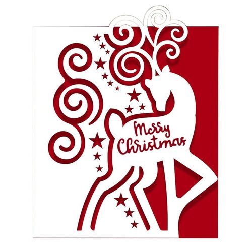 Christmas Elk Greeting Cards Metal Cutting Dies Stencil Diy Scrapbooking Album