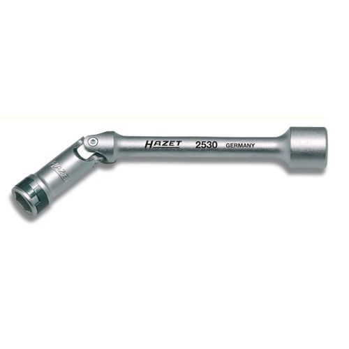 Hazet Clé à douille pour bougies de préchauffage - Carré creux 10 mm (3/8 pouce) - Profil Traction à 6 pans extérieurs - Taille: 10 - Longueur totale: 140 mm - 2530
