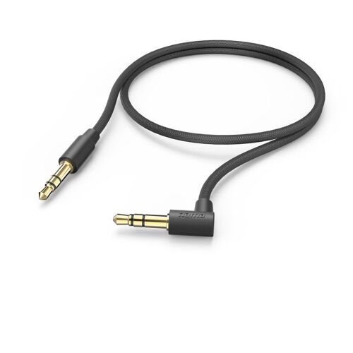 Câble de liaison "AluLine", jack 3,5 mm, mâle - mâle 90°, 0,5 m, Noir