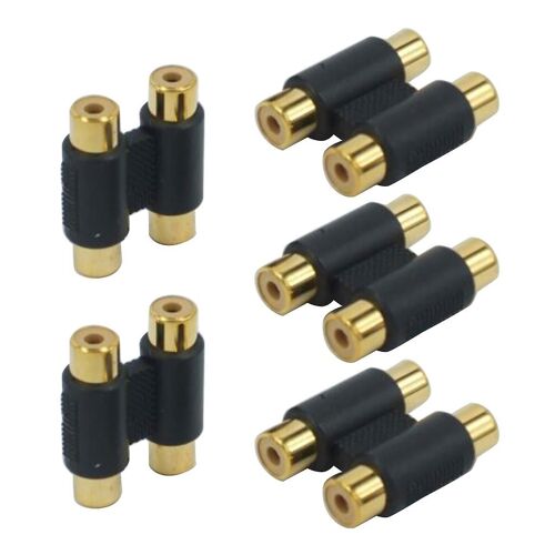 Gold Plated RCA Female to Female Coupler Extension Connector Good Extender