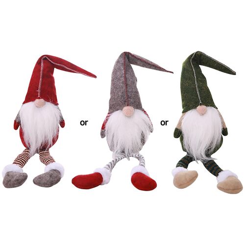 Gnome de Noël pour poupée longues jambes en peluche pour poupée bureau ornement jouet cadeau cadeau pour chambre à coucher dortoir bureau décoration Noël cadeau aléatoire styl