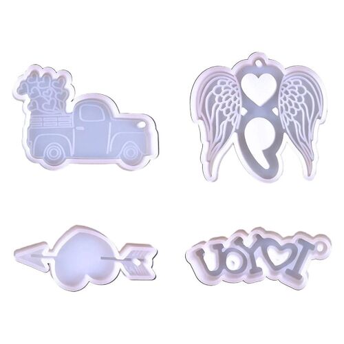 Valentine's Day Keychain Epoxy Resin Mold Hanging Pendants Diy Silicone Mould