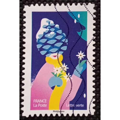 France 2020 Timbre Oblitéré - Mon Spectaculaire Carnet De Timbres : Pomme De Pin