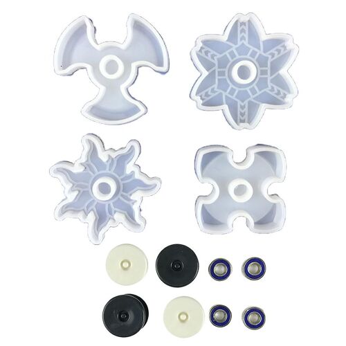 4 Pcs Anxiety Relief Hand Finger Fidget Spinner Toys Resin Mold Silicone Mold