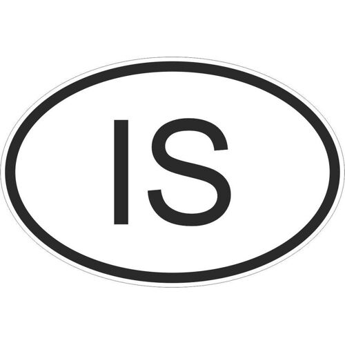 Autocollant Sticker Drapeau Oval Code Pays Voiture Moto Islande Islandais Is