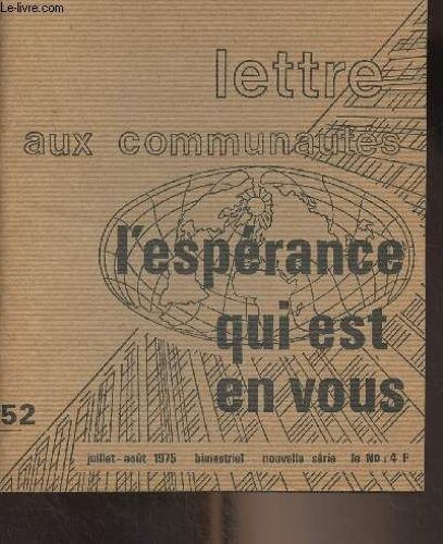 Lettre Aux Communautés De La Mission De France N°52 Juil. Août 1975 - Annonce De La Parole Et Ministère Presbytéral - Recherche, Parole Et Ministère - Carnet De La Mission