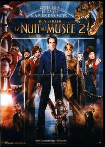 La Nuit Au Musée 2/Deux - Véritable Affiche De Cinéma - Format 120x160 Cm - De Shawn Levy Avec Ben Stiller, Carla Gugino Robin Williams, Alain Chabat, Amy Adams, Hank Azaria, Owen Wilson - 2009