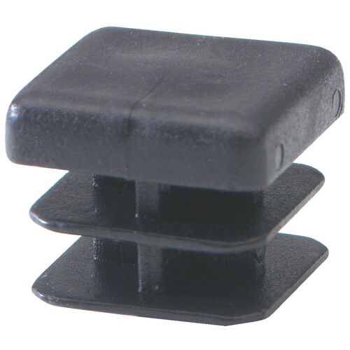 Embout rentrant carré plastique noir Guitel point M - Dimensions 30 x 30 mm - Vendu par 30