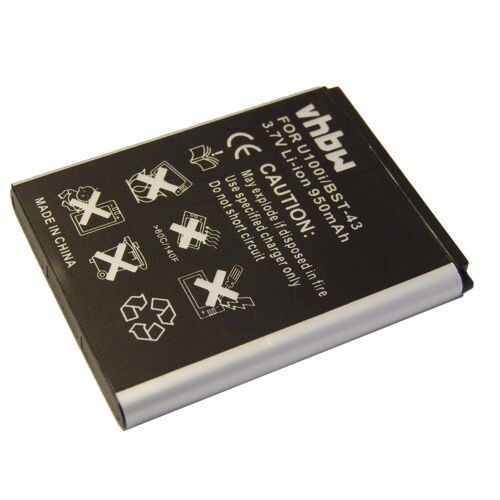 Batterie Li-Ion 950mah (3.7v) Vhbw Pour Téléphone Portable Smartphone Sonyericsson Mix Walkman, U100, U100i, Vulcan, Wt13i, Yari Comme Bst-43.