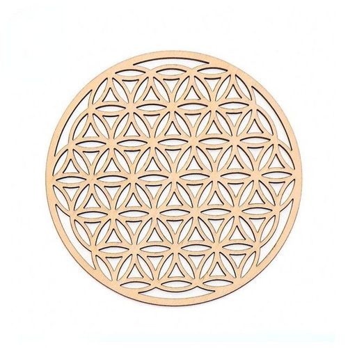 Symbole Chakra Fleur De Vie, 7 Sortes De Cercles À Bords Ronds En Bois, Dessous De Verre Sculpté Pour Pierre Et Cristal, Décor Diy, 1 Pièce