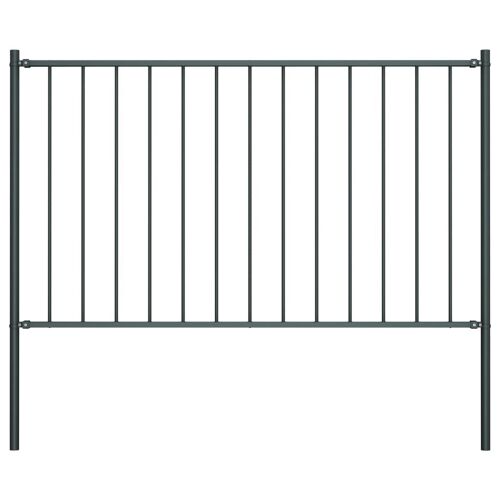 Vidaxl Panneau Clôture Poteau Acier Enduit Poudre 1,7x1,25m Anthracite