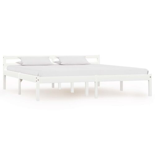 Cadre De Lit Blanc Bois De Pin Massif 180 X 200 Cm