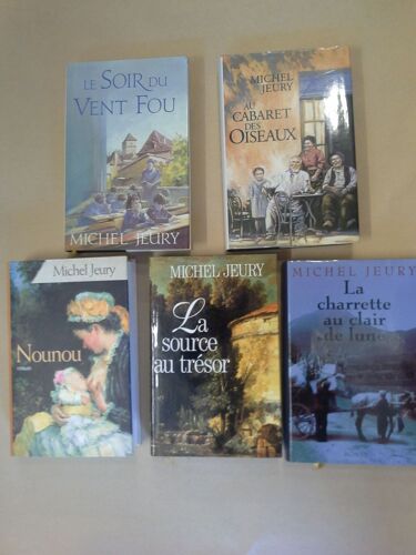 Lot De 5 Livres De Michel Jeury :   Nounou - Le Soir Du Vent Fou - La Source Au Trésor -  Au Cabaret Des Oiseaux - La Charrette Au Clair De Lune  - 
