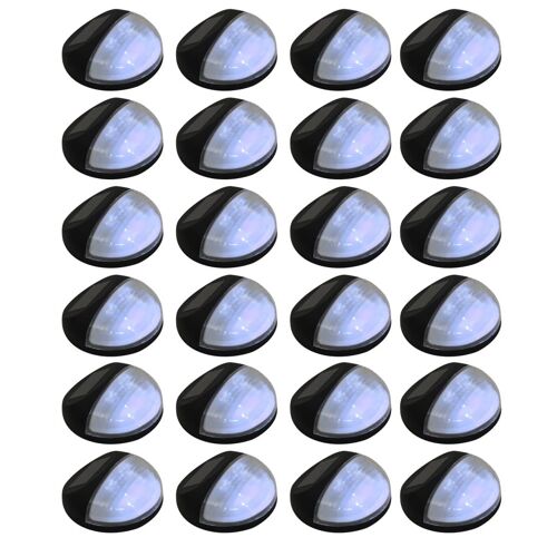 Vidaxl Lampes Solaires Murales À Led D'extérieur 24 Pcs Rond Noir