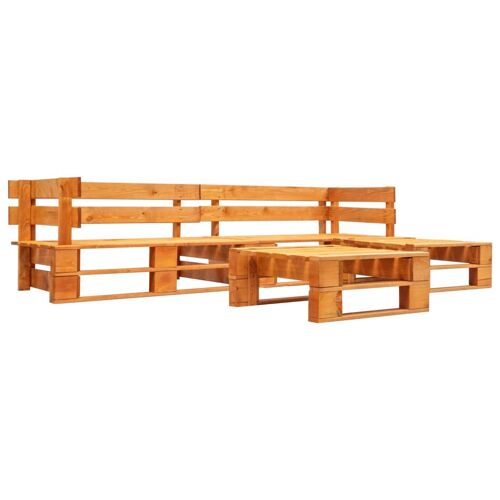 Vidaxl Canapés De Jardin Palette 4 Pcs Bois Marron Miel