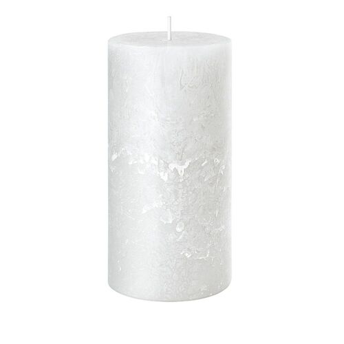 BOUGIE PILIER CIRE RUSTIQUE 14X7CM 69H BLANC